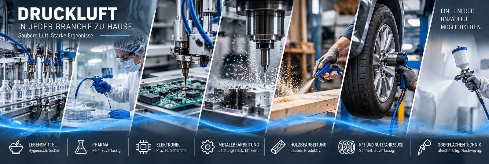 Drucklufttechnik im industriellen Einsatz
