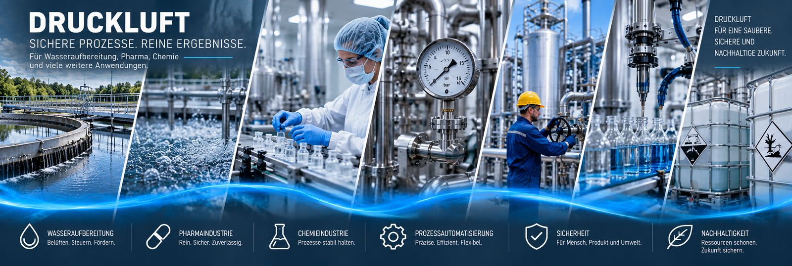 Drucklufttechnik im industriellen Einsatz