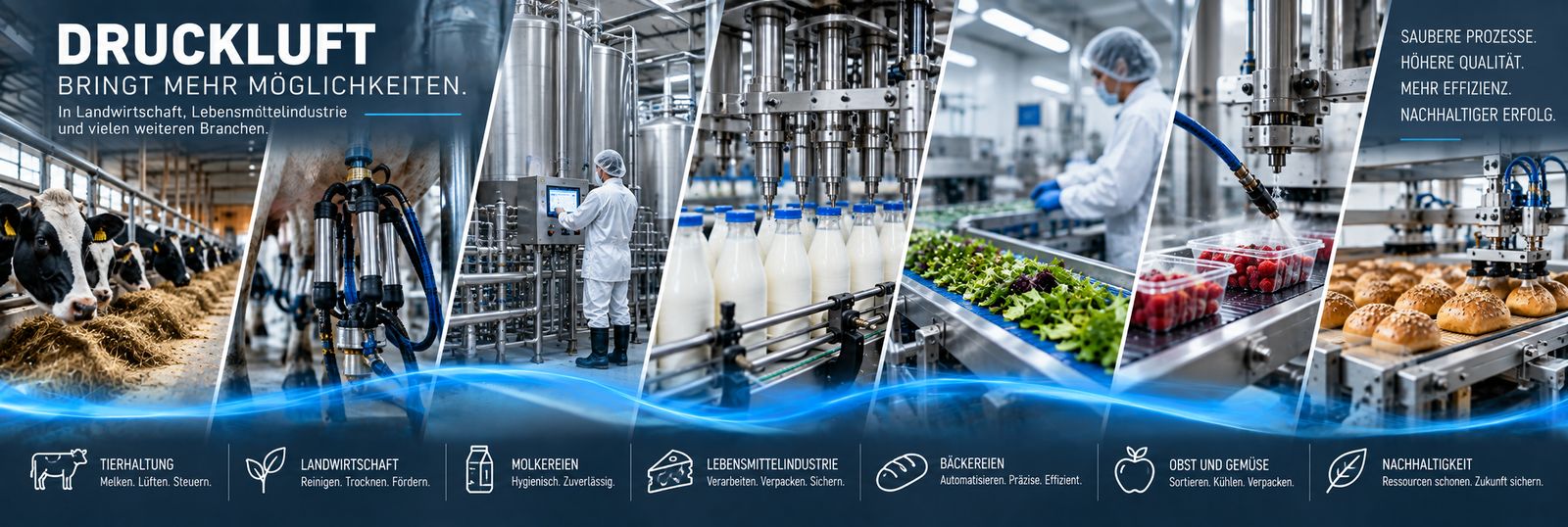 Drucklufttechnik im industriellen Einsatz