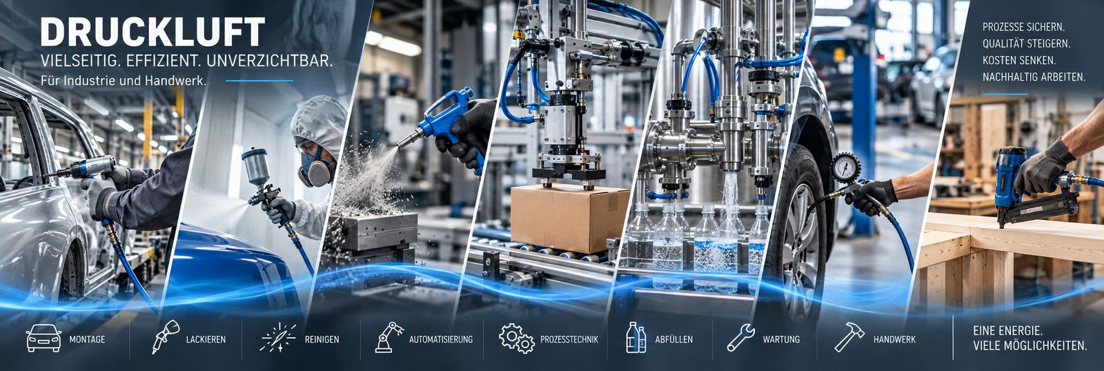 Drucklufttechnik im industriellen Einsatz