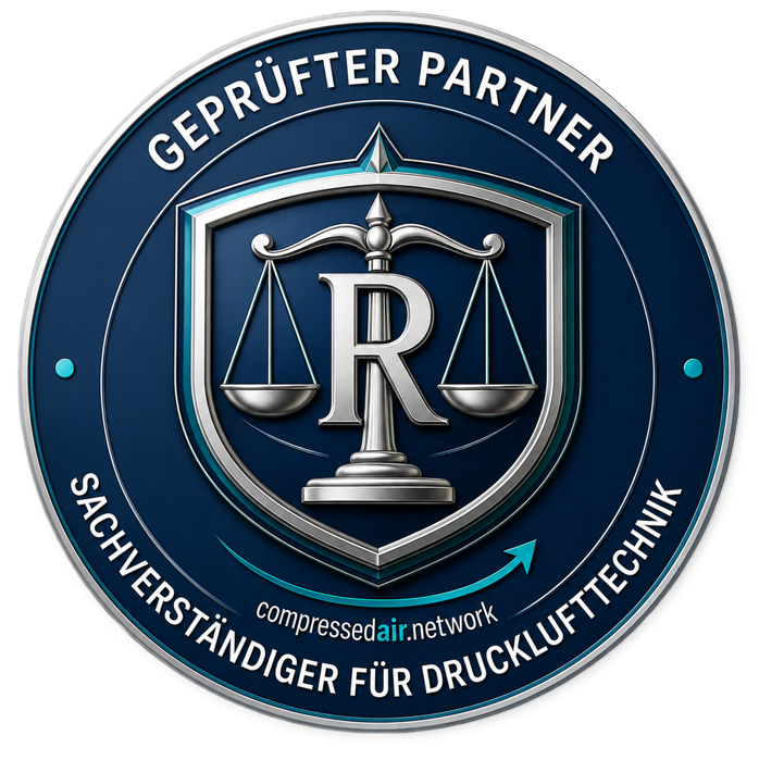 Siegel Gepr&uuml;fter Partner - Sachverst&auml;ndiger f&uuml;r Drucklufttechnik - compressedair.network